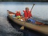 The boys canoeing